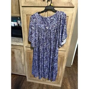 Anthony Richards 5X Paisley Print Dress Purple Blue Knee Length Casual